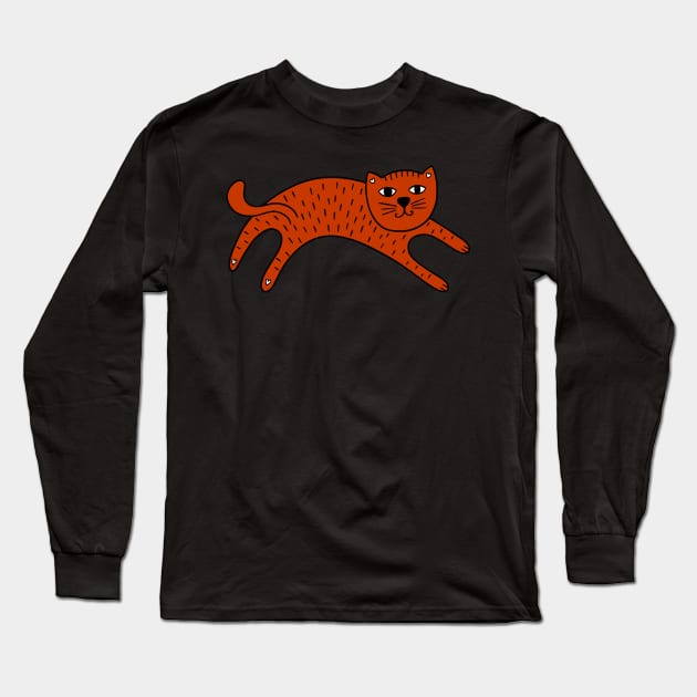 Doodle cat Long Sleeve T-Shirt by Savvalinka